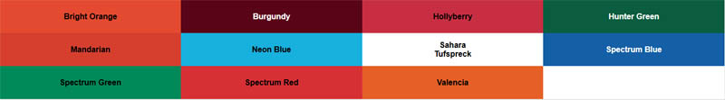 Optional Non Returnable Colors
